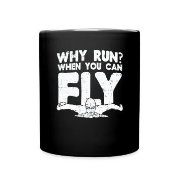 Schwimmen Schwimmer Geschenk - Tasse einfarbig - Schwarz - Vorne