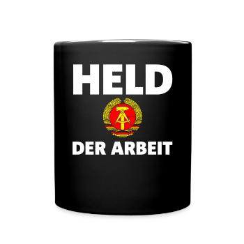 Held der Arbeit DDR - Tasse einfarbig - Schwarz - Vorne