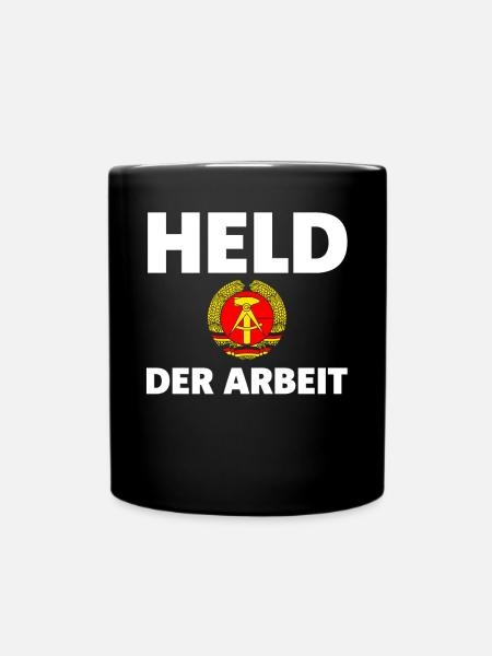 Held der Arbeit DDR - Tasse einfarbig - Schwarz