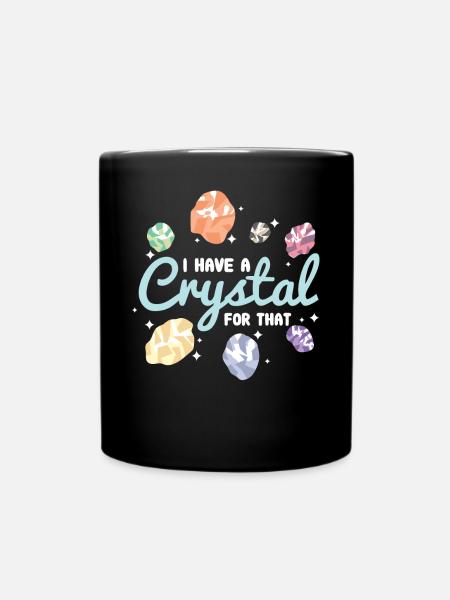 Crystal crystals gemstones - Full Colour Mug - black