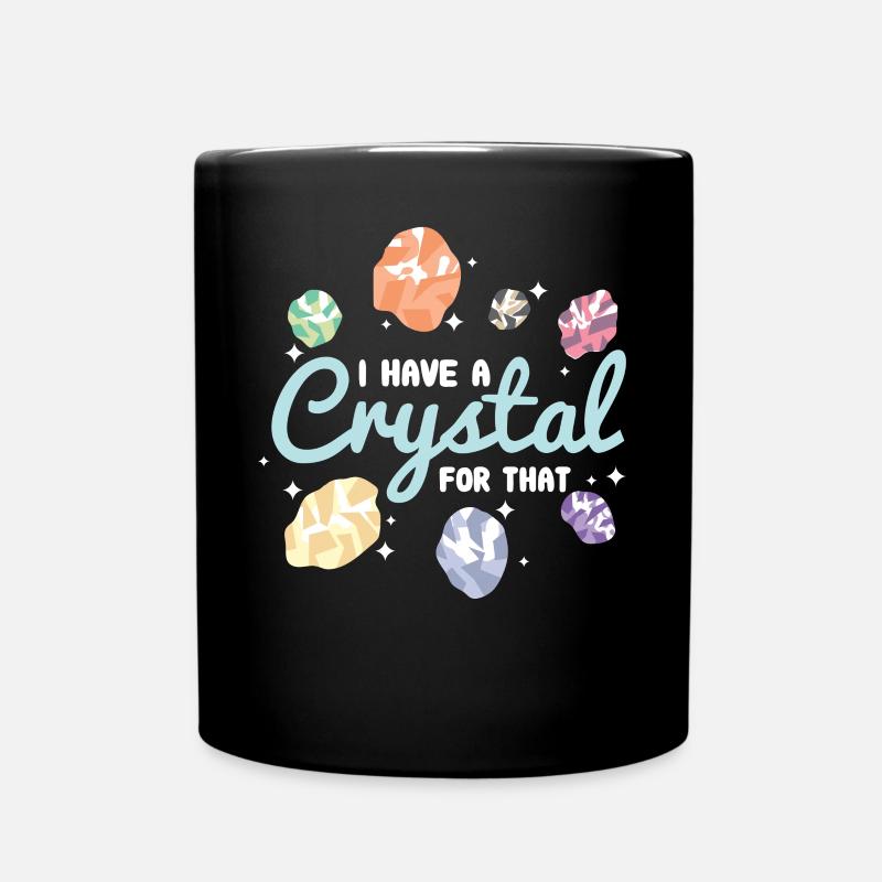 Crystal crystals gemstones - Full Colour Mug - black