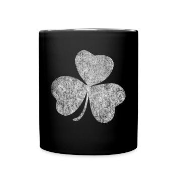 Retro Distressed Shamrock - Full Colour Mug - black - Front