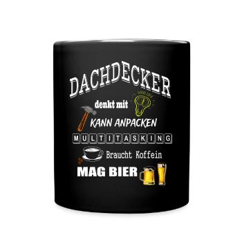 Dachdecker - Tasse einfarbig - Schwarz - Vorne