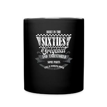 Build in the sixties - 60er - Geburtstag - Tasse einfarbig - Schwarz - Vorne