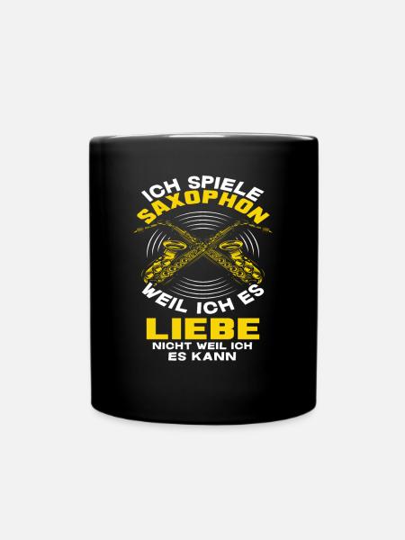 Saxophon Liebe - Tasse einfarbig - Schwarz