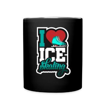 Ice Skating Figure Skating I Love Ice Skating - Full Colour Mug - black - Front