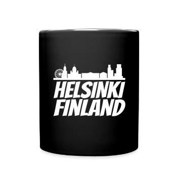Helsinki Skyline Design rétro - Mug uni - noir - Devant