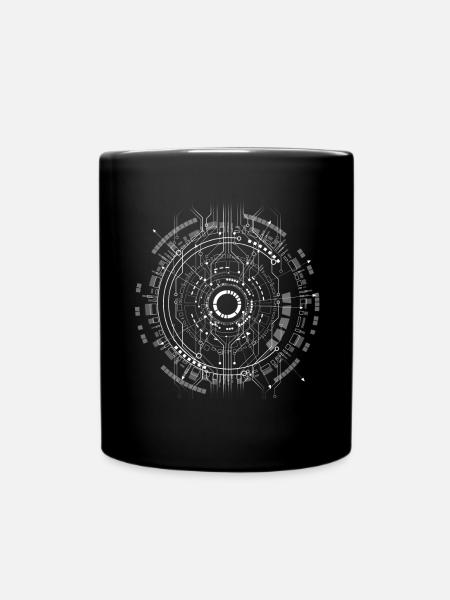 computer c-base stern space cpu nerd pc coder star - Tasse einfarbig - Schwarz