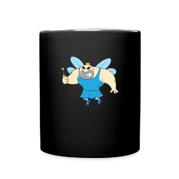 Fairy - Villain as fairy with crown and wand - Full Colour Mug - black - Front