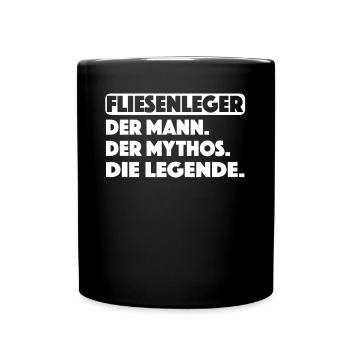 Fliesenleger Handwerker - Tasse einfarbig - Schwarz - Vorne