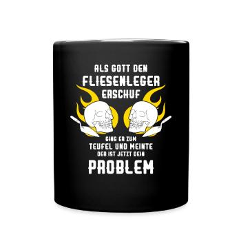 Fliesenleger Meister Lehrling - Tasse einfarbig - Schwarz - Vorne