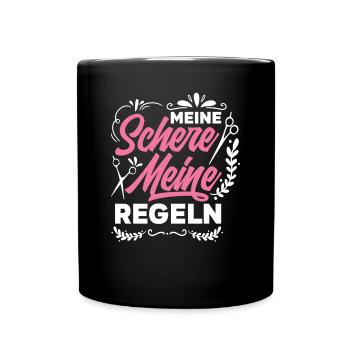 Friseurin - Tasse einfarbig - Schwarz - Vorne