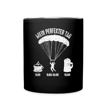 Fallschirmspringen Tag - Tasse einfarbig - Schwarz - Vorne