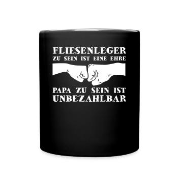 Fliesenleger Papa - Tasse einfarbig - Schwarz - Vorne
