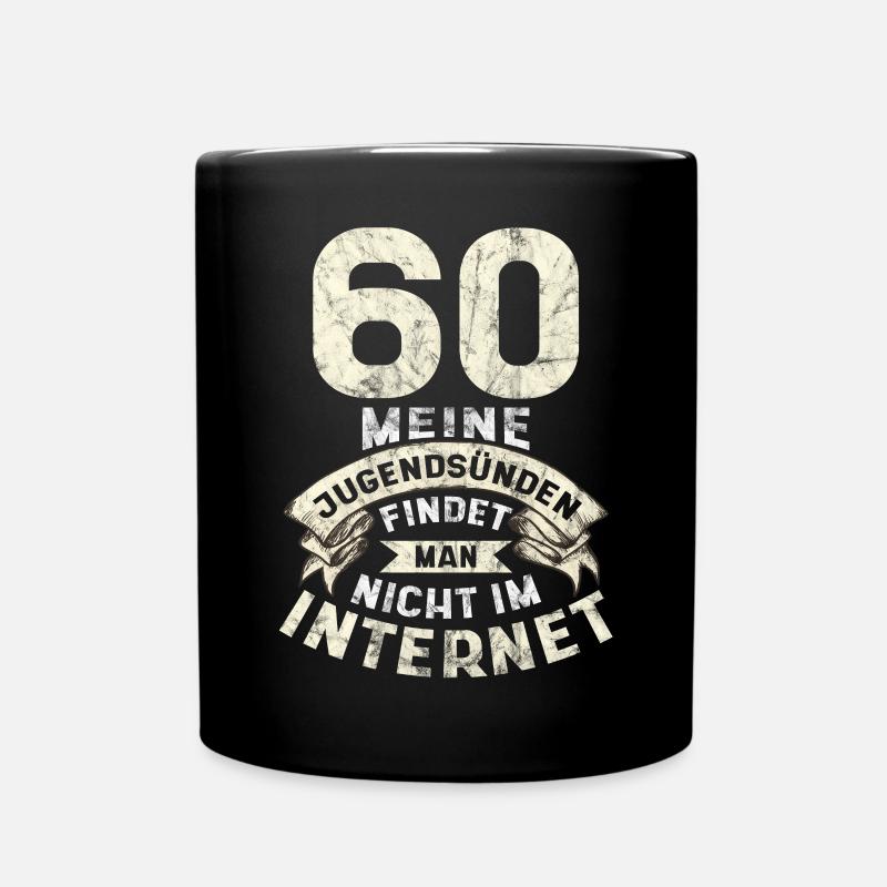 60. Geburtstag - Jahrgang 1966 - Geschenk, Spruch - Tasse einfarbig - Schwarz