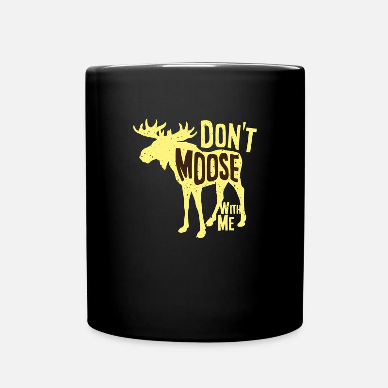 Moose - silhouette, don't moose with me - Full Colour Mug - black
