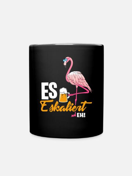 Flamingo Eskaliert - Tasse einfarbig - Schwarz