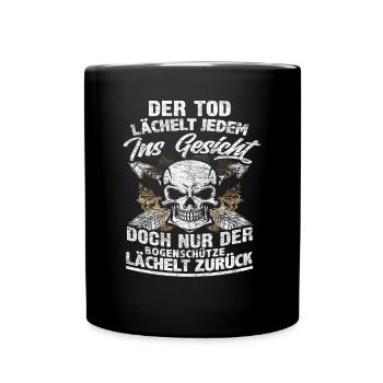 Bogenschießen Bogenschütze - Tasse einfarbig - Schwarz - Vorne