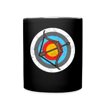 Bogenschießen Zielscheibe - Tasse einfarbig - Schwarz - Vorne