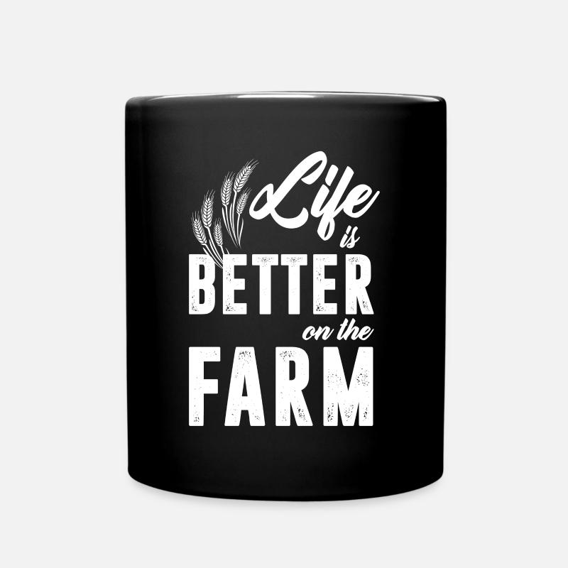 Life is better on the farm - Tasse einfarbig - Schwarz