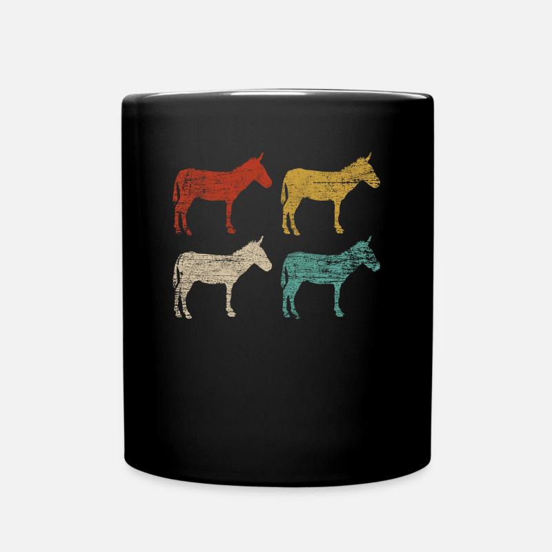 Esel Nutztier - Tasse einfarbig - Schwarz