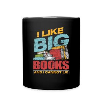Buch Bücher - Tasse einfarbig - Schwarz - Vorne