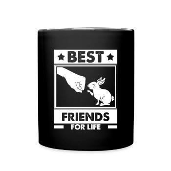 Best friends for life rabbit bunnies saying Hasi - Full Colour Mug - black - Front