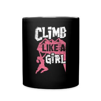 Climbing girl - Full Colour Mug - black - Front