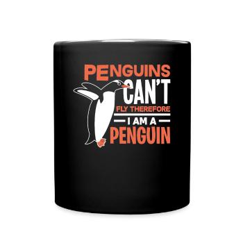 Pinguin - Tasse einfarbig - Schwarz - Vorne