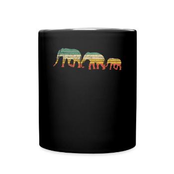 Elefant - Tasse einfarbig - Schwarz - Vorne