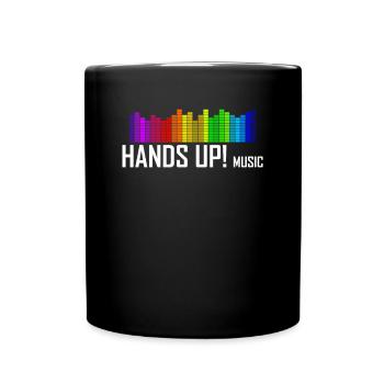 Hands Up Musik Dancecore Techno - Tasse einfarbig - Schwarz - Vorne