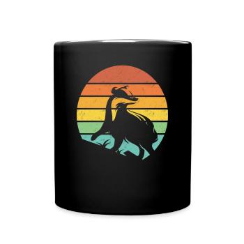 Honigdachs Retro Geschenk - Tasse einfarbig - Schwarz - Vorne