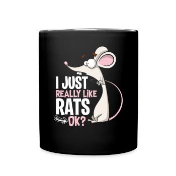 Rats favorite animal - Full Colour Mug - black - Front