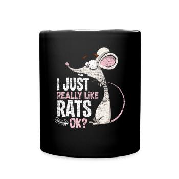 Ratte Liebe - Tasse einfarbig - Schwarz - Vorne