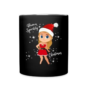 Passez un NoĂŤl scintillant les filles - Mug uni - noir - Devant