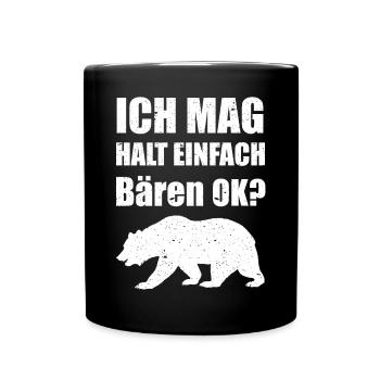 Bären Bär Motiv Lustig Für Damen, Herren, Kinder - Tasse einfarbig - Schwarz - Vorne