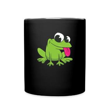 Frog - stick out its tongue - Full Colour Mug - black - Front