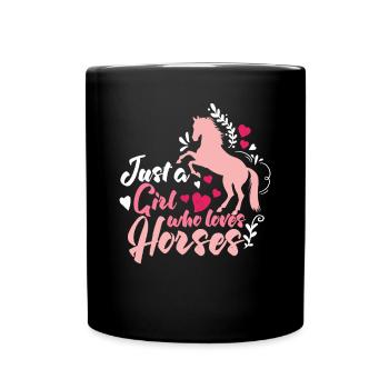 Cheval femme - Mug uni - noir - Devant