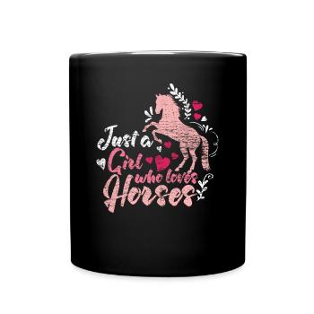 Fille de cheval - Mug uni - noir - Devant