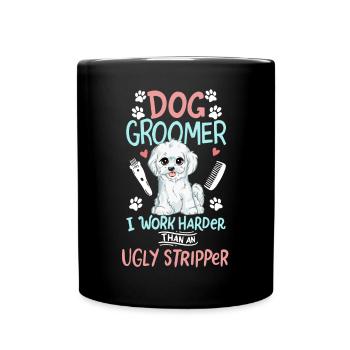Hundefriseur Hundesalon Hunde Friseur Salon - Tasse einfarbig - Schwarz - Vorne