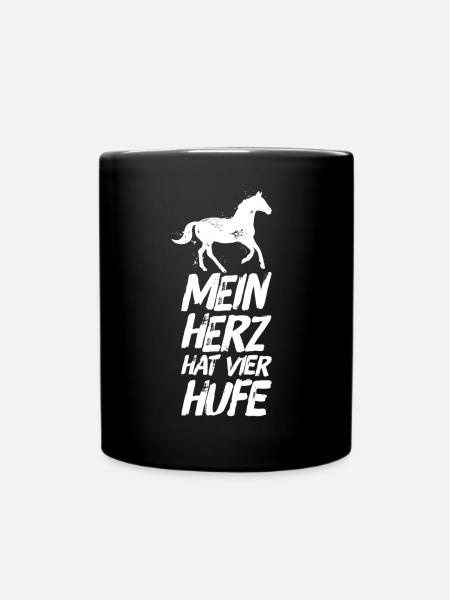 Reiterin Reiter Reitersprüche Hufe - Tasse einfarbig - Schwarz