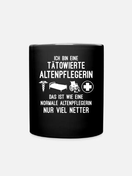 Tätowierte Altenpflegerin - Tasse einfarbig - Schwarz