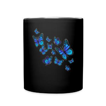 Butterfly Flying - Full Colour Mug - black - Front