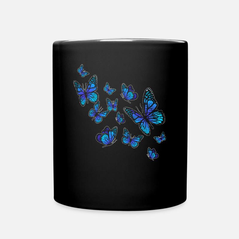 Schmetterling - Tasse einfarbig - Schwarz
