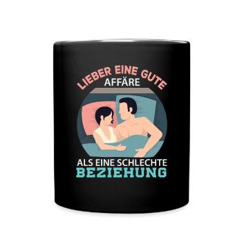 Anti Valentinstag - Tasse einfarbig - Schwarz - Vorne