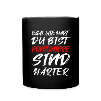 Pontonier Statement – Härter als der Rest - Tasse einfarbig - Schwarz - Vorne