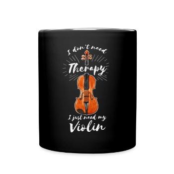 Joueur de violon violon violon disant thérapie - Mug uni - noir - Devant