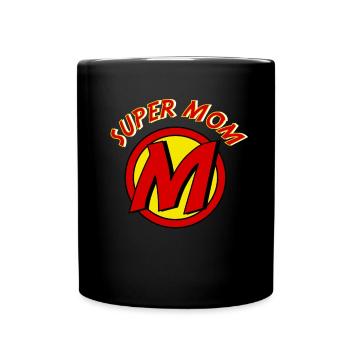 Bande dessinée de bande dessinée de super-héros de fête des mères Super maman - Mug uni - noir - Devant