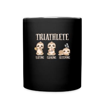 Gaming Faultier Eating Gaming Sleeping - Tasse einfarbig - Schwarz - Vorne