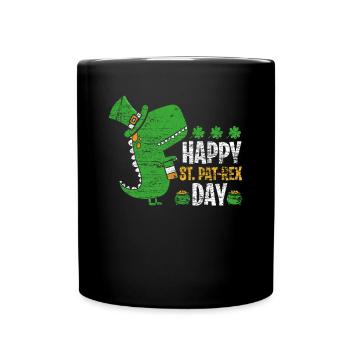 St. Patrick's Day T-Rex - Full Colour Mug - black - Front